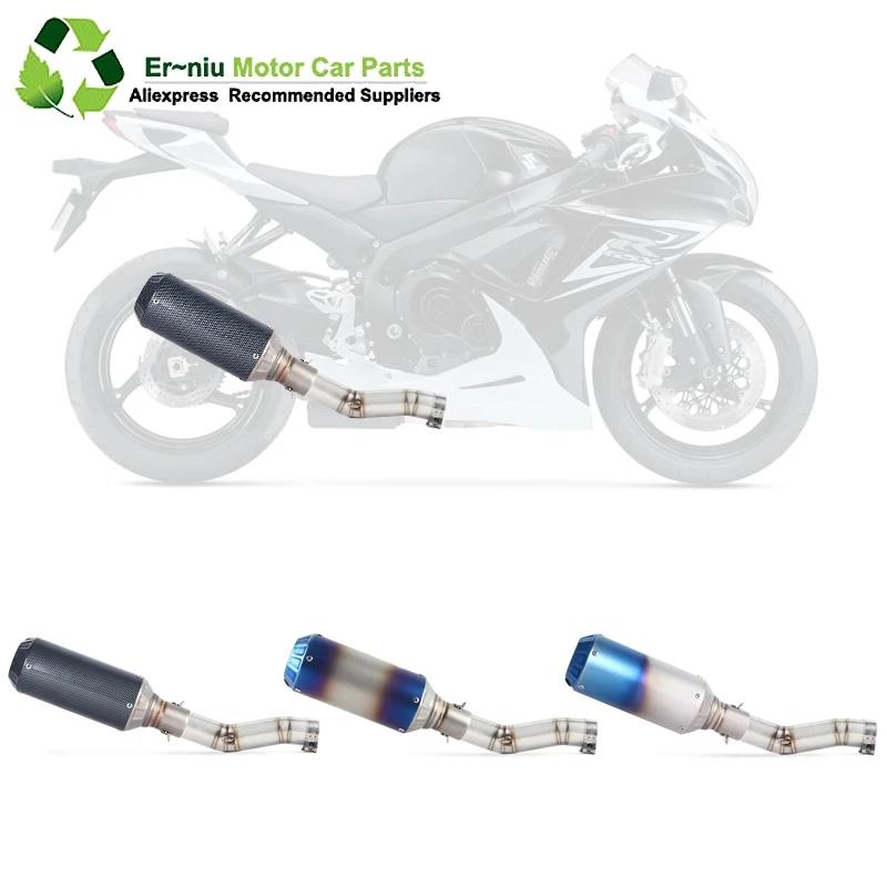 K7 GSXR 600 750 GSXR700 GSXR750 глушитель для мотоцикла среднего звенья трубы полная система слипоны для Suzuki GSX R600 R700 R750 K7