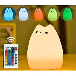 LumiParty Carton ночник силиконовый ПДУ для умного дома, с таймером, совместим с Alexa и Google Cute Cat Lamp Tap control Lamp для детей спальня, детская комната