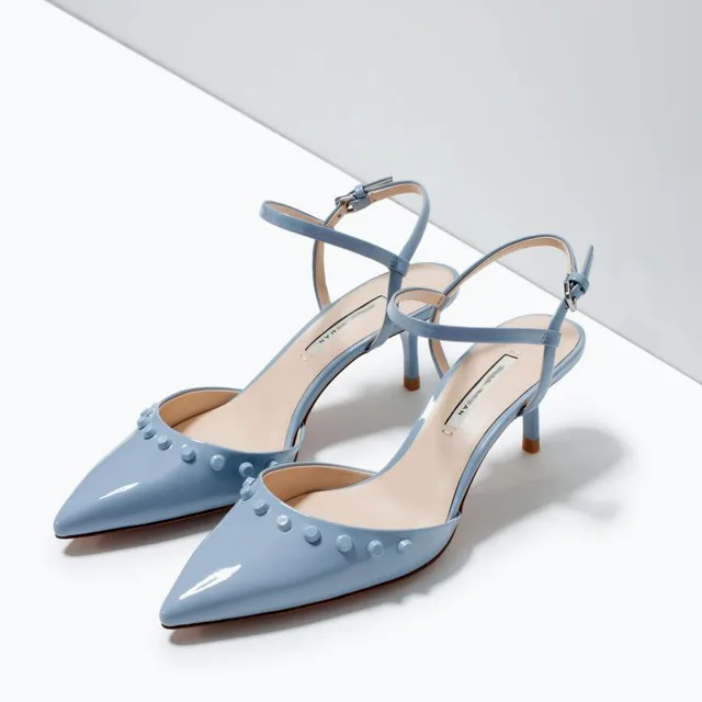 light blue slingback heels