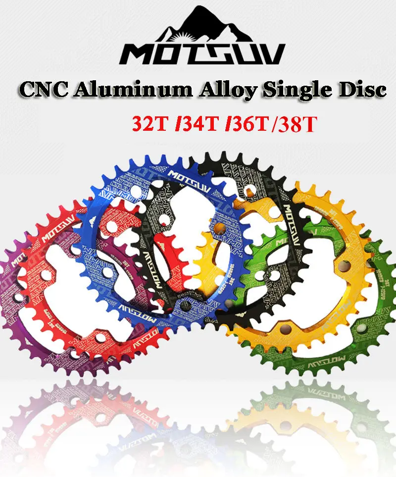 MOTSUV دراجة جولة سلسلة بيضاوية عجلة كرنك 32-38 طن 104BCD دراجة كرنك و Chainwheel ضيقة واسعة Crankset Chainwheel دراجة أجزاء