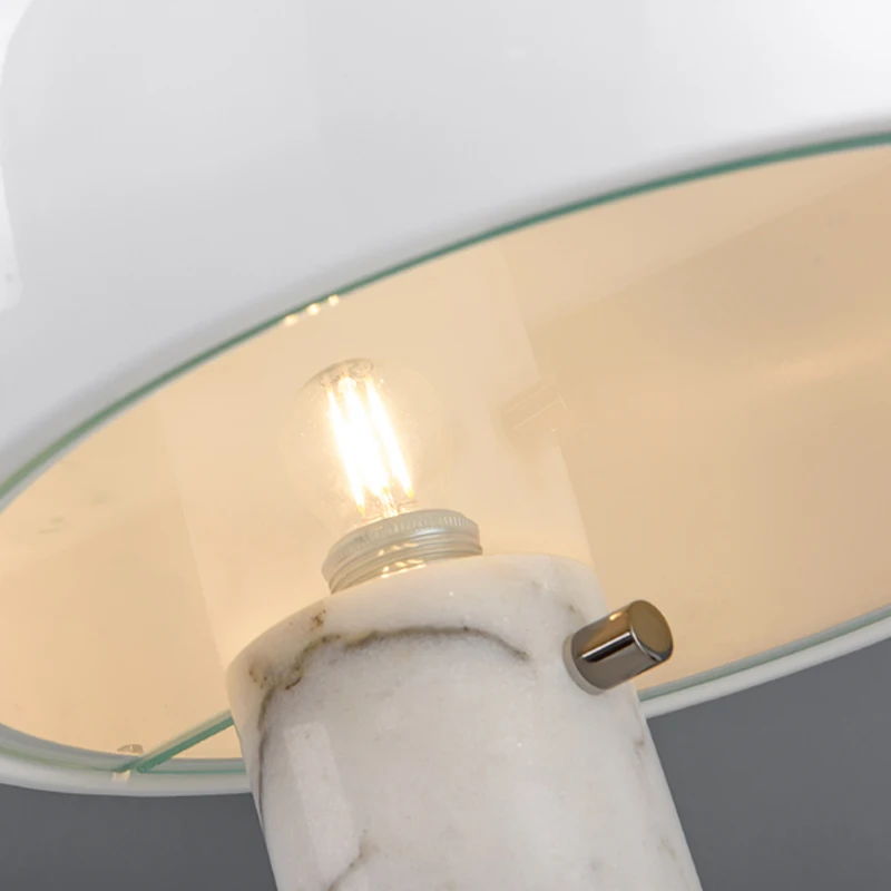 Итальянская Настольная лампа с мраморной подставкой Грибная белая черная шляпа настольная лампа современная роскошная гостиничная Спальня Кабинет для дома освещение 90-260 в