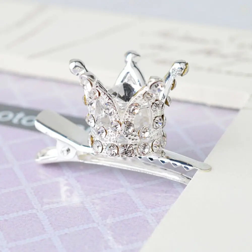 

Fashion Child Girl Crystal Crown Hair Clips Princess Shiny Rhinestone Hairpin Barrettes Kids Girls Party Hair Accessories Gift