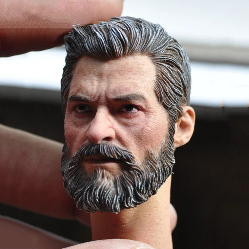 

MAK 1/6 Male Head Sculpt Wolverine Logan Battle Damage Head model Hugh Jackman fit 12" Action Figures