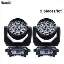 19x15 Вт RGBW 4в1 zoom стиральная эффект движущаяся головка концертная Дискотека светильник 2 шт./лот