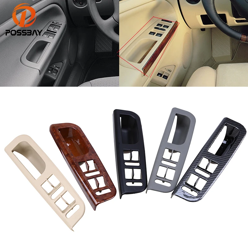 

POSSBAY Car Left Front Master Window Switch Control Bezel Panel Trim Fit for VW Bora Sedan/Variant 1999-2005 With Handle Trim