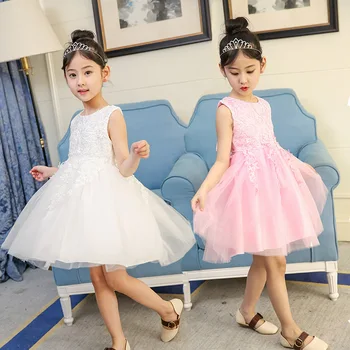 

Dress for Girls 2019 Toddler Summer Princess Party Evening Elegant Dress Fashion Sleeveless Lace 3 to 15 Years