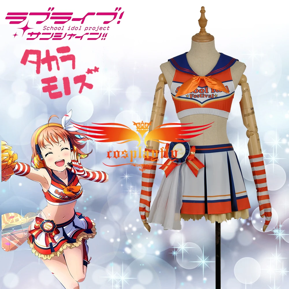 

In Stock XS-XL LoveLive!SunShine!! Aqours Takami Chika Cheering Squad Cheer team Cheerleaders Awakening Cosplay Costume Socks