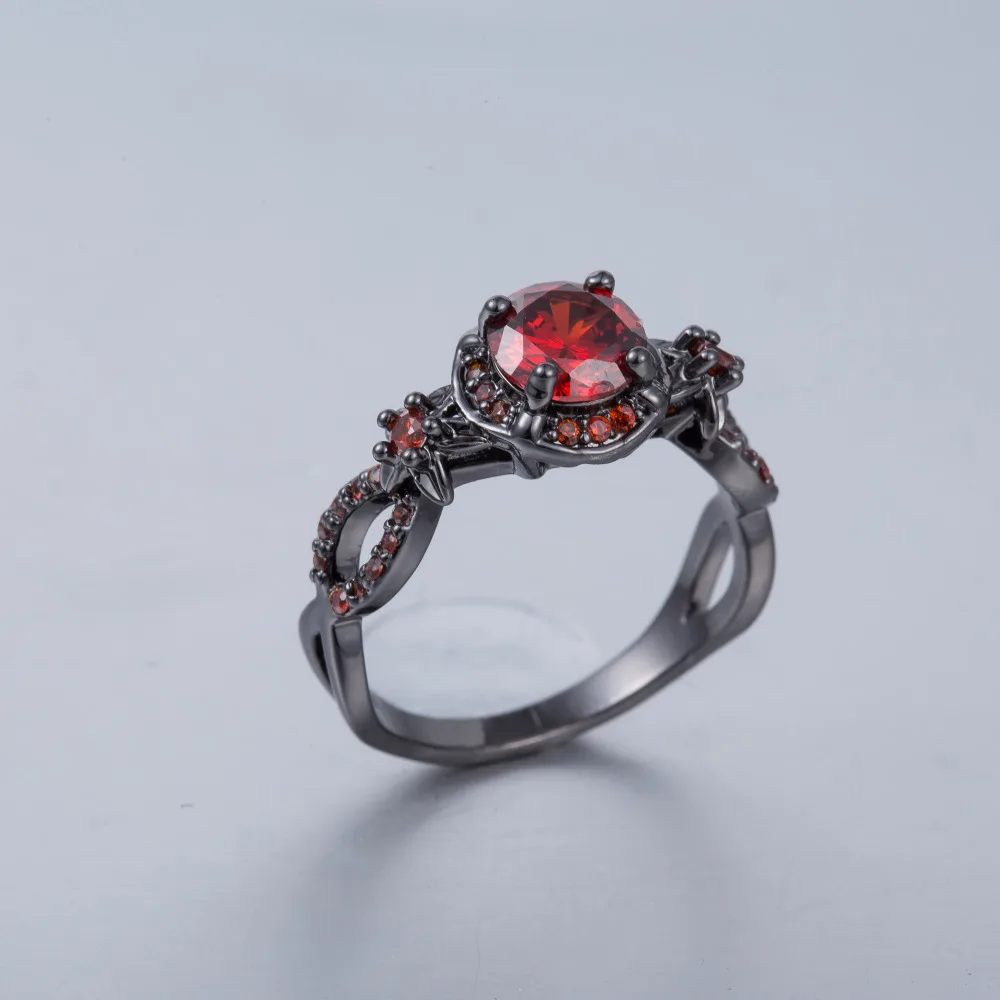 Женское фиолетовое овальное кольцо, модное фиолетовое и красное заполненное ювелирное изделие, винтажные обручальные кольца для женщин, подарок на день рождения с камнем, R-009 - Цвет основного камня: red