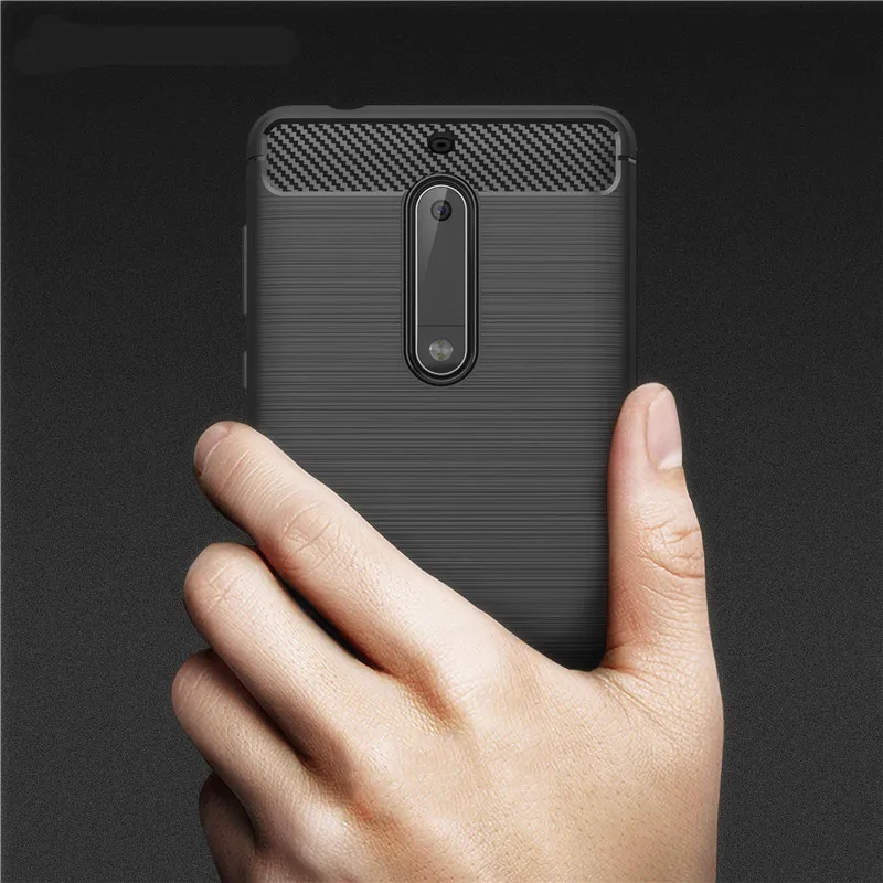 buy Carbon Fiber Texture Brushed Soft case For Nokia 6 2018 Case Cover For Nokia 5 X5 X6 X7 6.1 7.1 7 Plus Coque For Nokia 8 capa