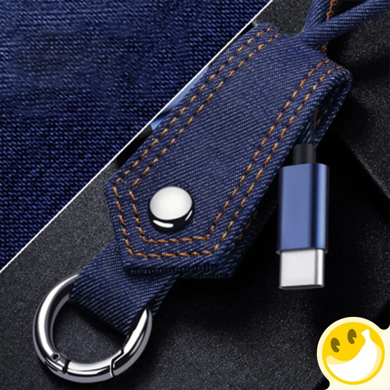 Multifunction Denim Cable Cord Winder Headphone Earphone Earbud Cable Tie Cord Wrap Winder Organizer Holder Keychain Key Rings