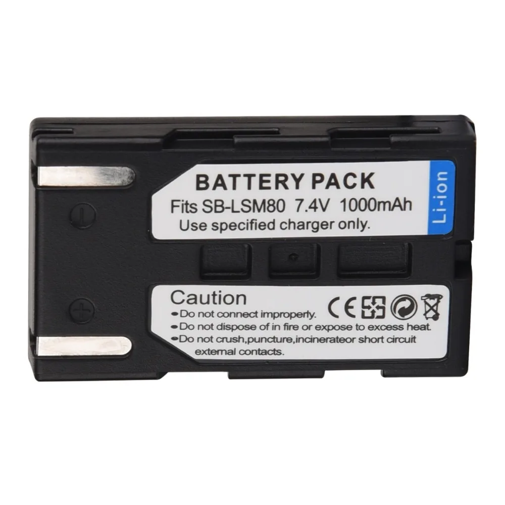 

1000mAh SB-LSM80 Digital Camera Battery Pack For Samsung VP-DC161 VP-DC163 VP-DC165WB VP-DC565WBi VP-DC563i SC-D351 SC-D353
