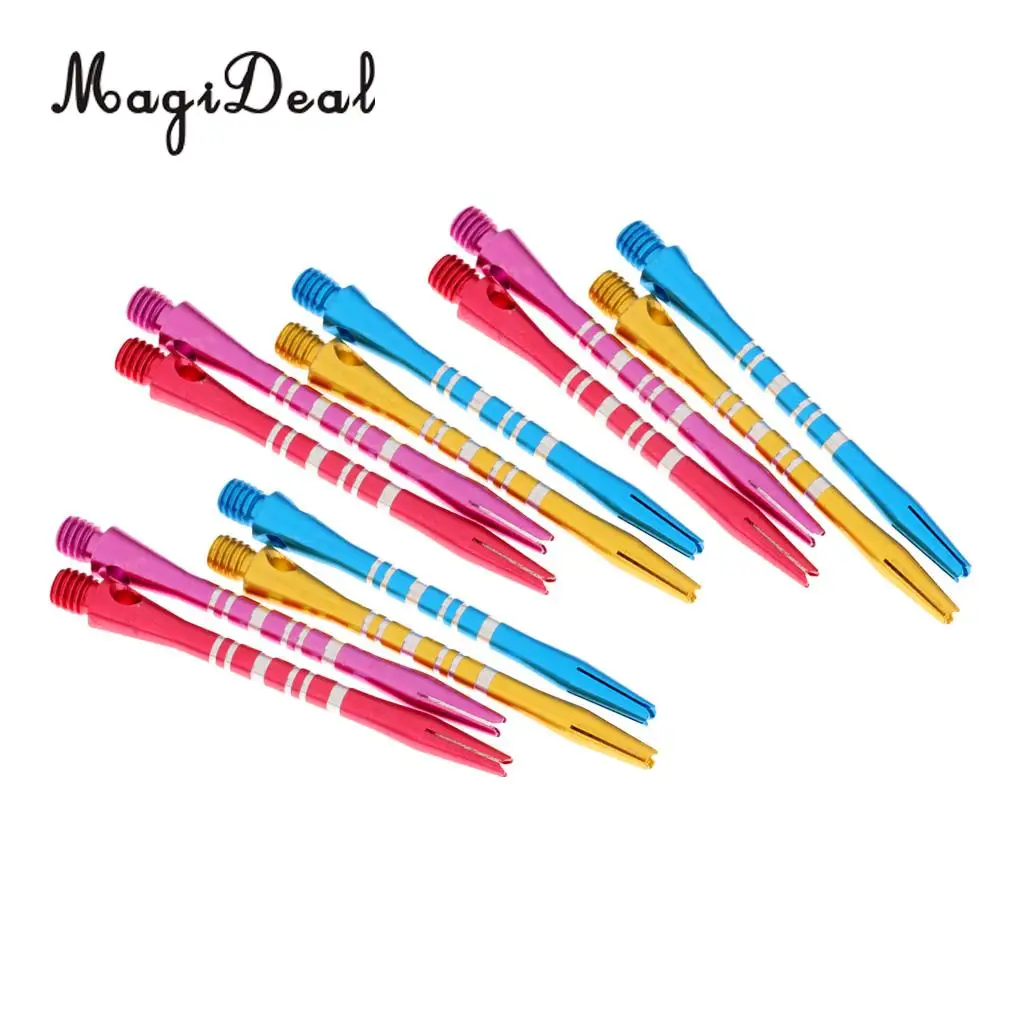 MagiDeal Alloy 12 Pcs 52mm Thread Alloy Re-Grooved Dart Stems Shafts Multi-color Indoor Games Dart Replacement Accessories