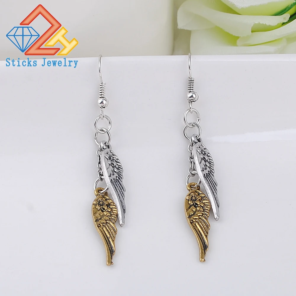 

Woman angel wing earrings earrings color plating factory outlets pendientes mujer