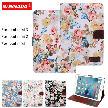 

Tablet case for iPad mini 3 case for ipad mini 7.9 inch floral cloth capa buckle coque card slots cover for Apple iPad mini 2