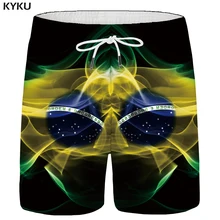 KYKU Бразилия шорты мужские флаг карго Шорты повседневные черные с 3d принтом короткие пляжный большого размера мужские шорты Лето Новинка