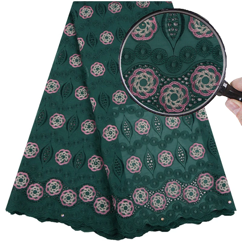 Green Color African Swiss Voile Lace Women Wedding Dress High Quality French Laces In Switzerland With Stones 1537 | Дом и сад