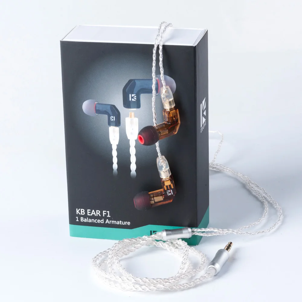 AK KBEAR F1 Balanced Armature in Ear Earphone Bass DJ Running Sport Technology HIFI Headset with 3.5mm MMCX Earbud KEEAR Opal