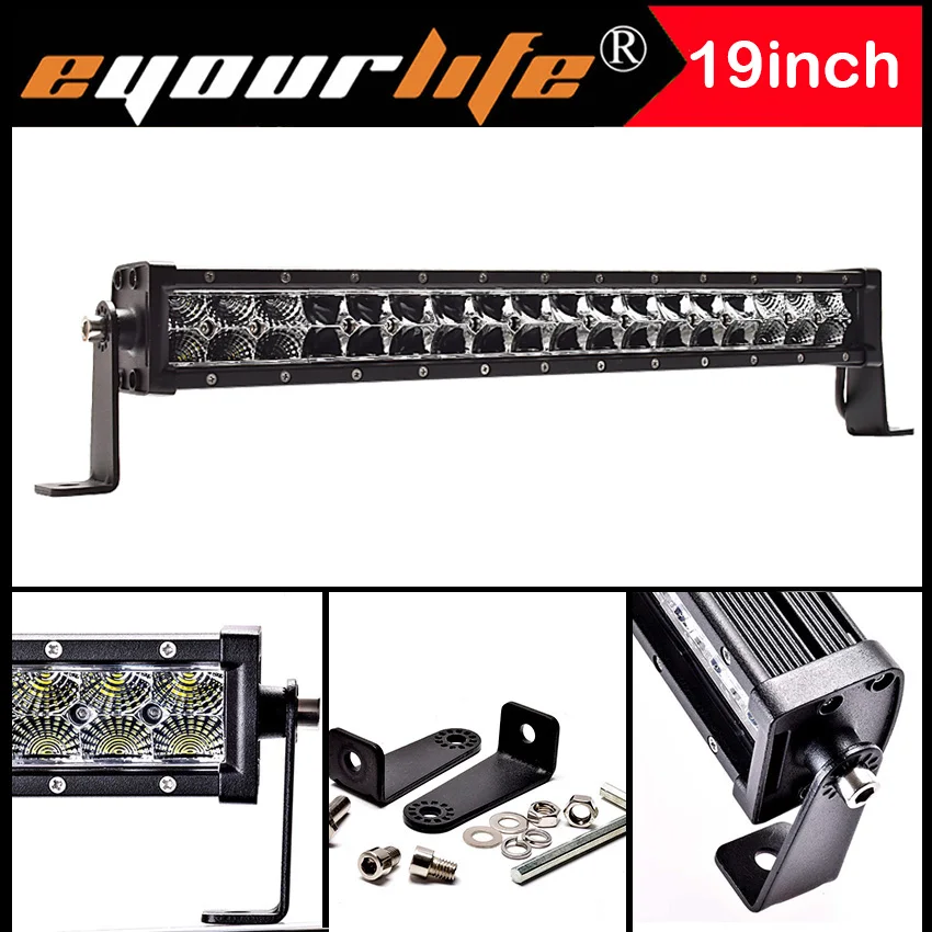 Eyourlife 17 19 inch 90w 12v led bar 24v offroad work light bar for atv off