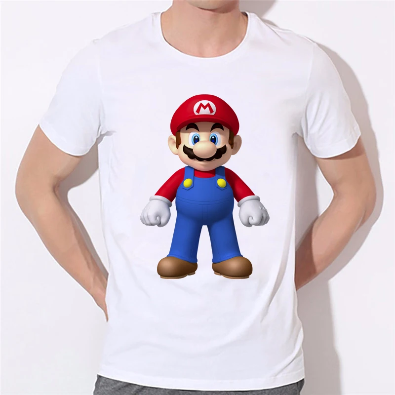Men's Fashion T shirt Funny Super Mario Short Sleeve Tee Shirts Newest