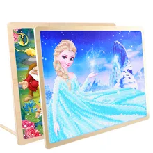 

Disney children early education plank painting mickey puzzle toys Diamond drawing DIY handmade cartoon toy sticker for kids