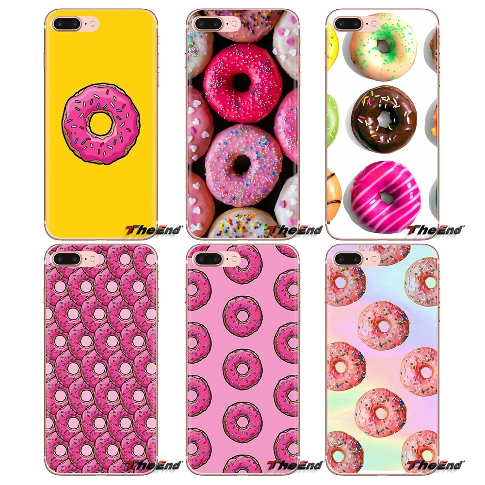 Phone Cover Rainbow Color Donuts Macaron Collage For Sony Xperia Z Z1 Z2 Z3 Z5 compact M2 M4 M5 C4 E3 T3 XA Huawei Mate 7 8 Y3II |