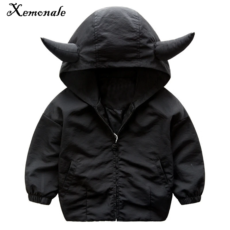

Xemonale Baby Boys Jacket Spring Autumn For Boys demon Model Cartoon Hooded Jacket Kids Warm Outerwear Coat Children Clothes