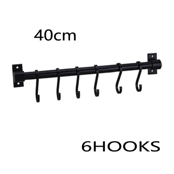 

Kitchen Cupboard Wall-Mounted 6/10 Hooks Tool Utensils Holder Hanging Rail Rack