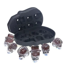 DIY 6-полости 3D Череп Ice Cube Плесень Кухня многоразовые силиконовые формы для льда Cookie Шоколад Желе мороженого делает мяч инструменты