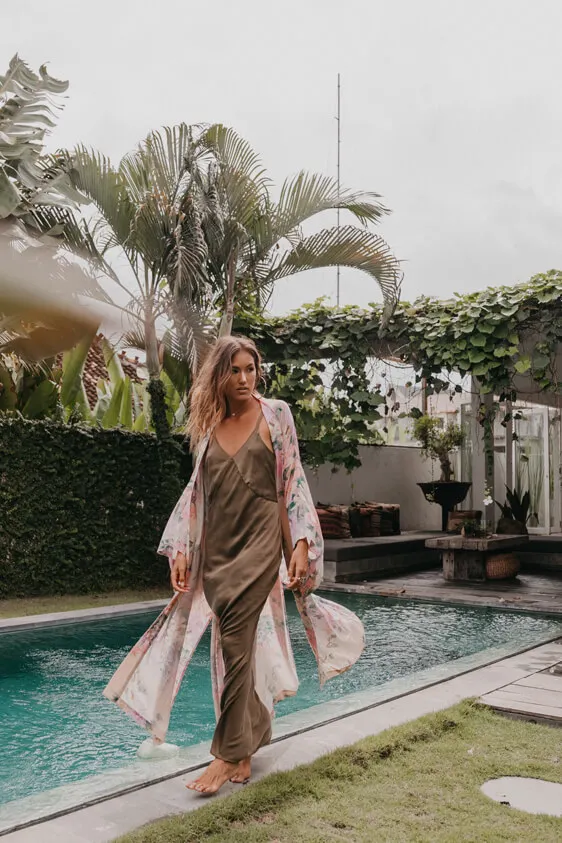 cabin love silk slip dress