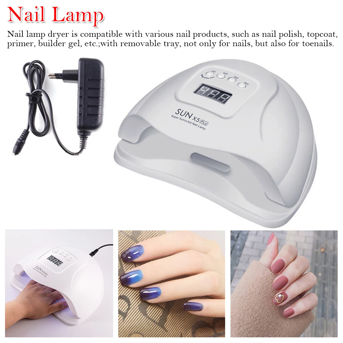 

White Led Lamp Nail Dryer For All Types Gel 36 Leds UV Lamp Nail Machine Curing USB Connector LED Nail Quick-Drying Lamp
