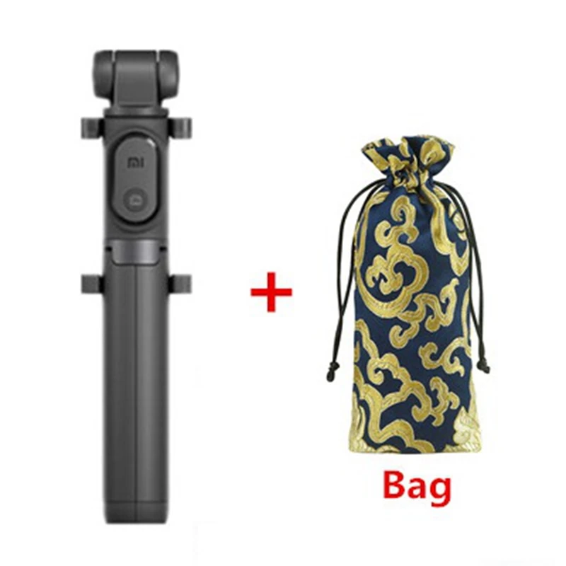 Штатив Сяоми Складной штатив Selfie Stick Monopod RU Склад Черный цвет - Цвет: black add gold bag