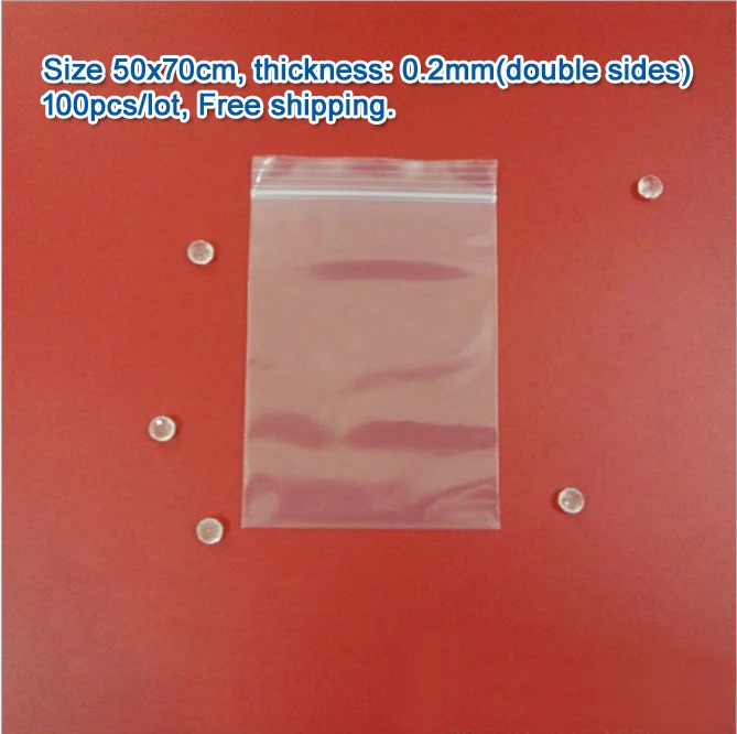 

100pcs double sizes thickness 0.2mm Transparent PE Zip Lock jewelry Packaging bags, 50*70cm clear plastic bags for gift storage