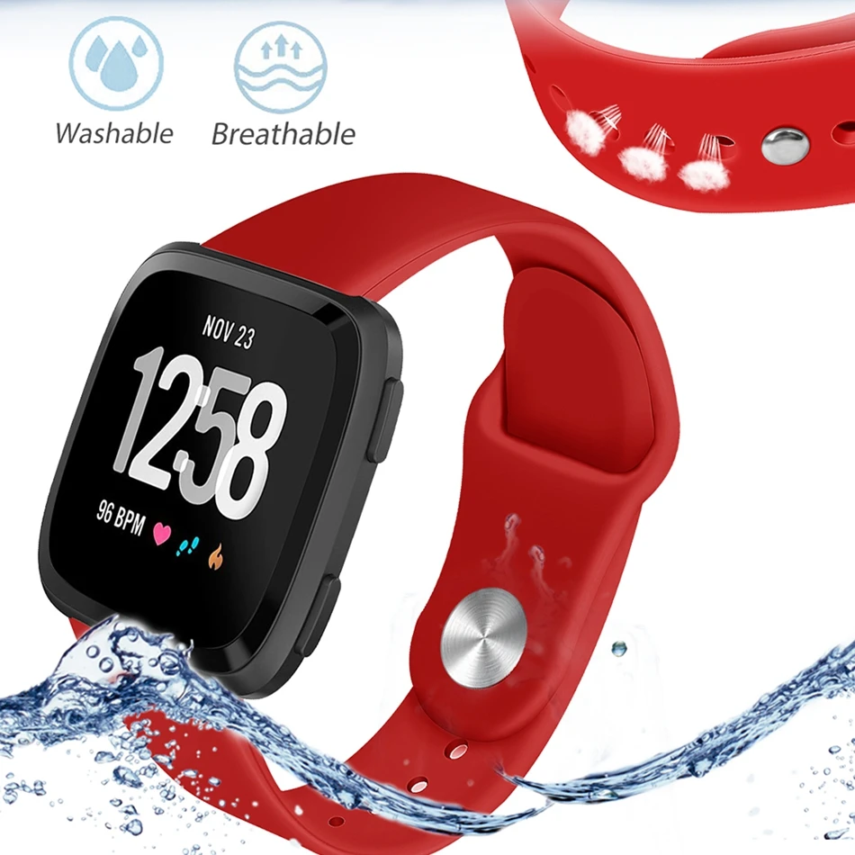 

Tonbux Silicone Replacement Wristband Sport Watch Band Strap For Fitbit Versa Fitbit Versa Lite Edition Bracelet Accessories