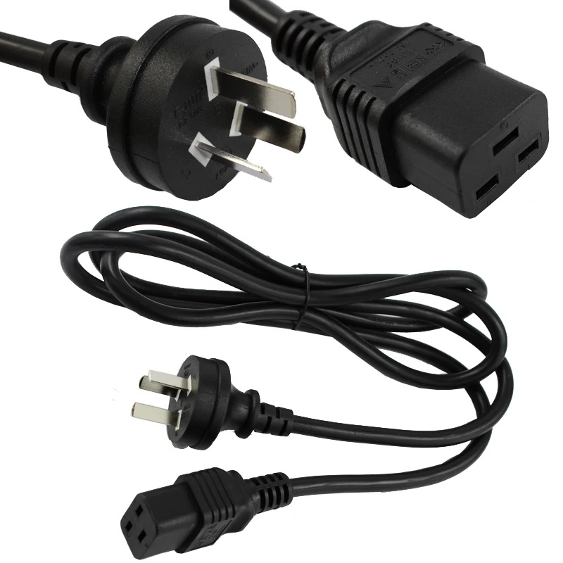 AU Australia New Zealand plug 3pin extension Cord 1.8m IEC320 C19 to AU