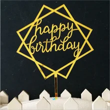 1 шт. акрил с днем рождения Любовь Торт Топпер для дня рождения кекс флаг baby shower вечерние свадебные украшения поставки Инструменты для тортов