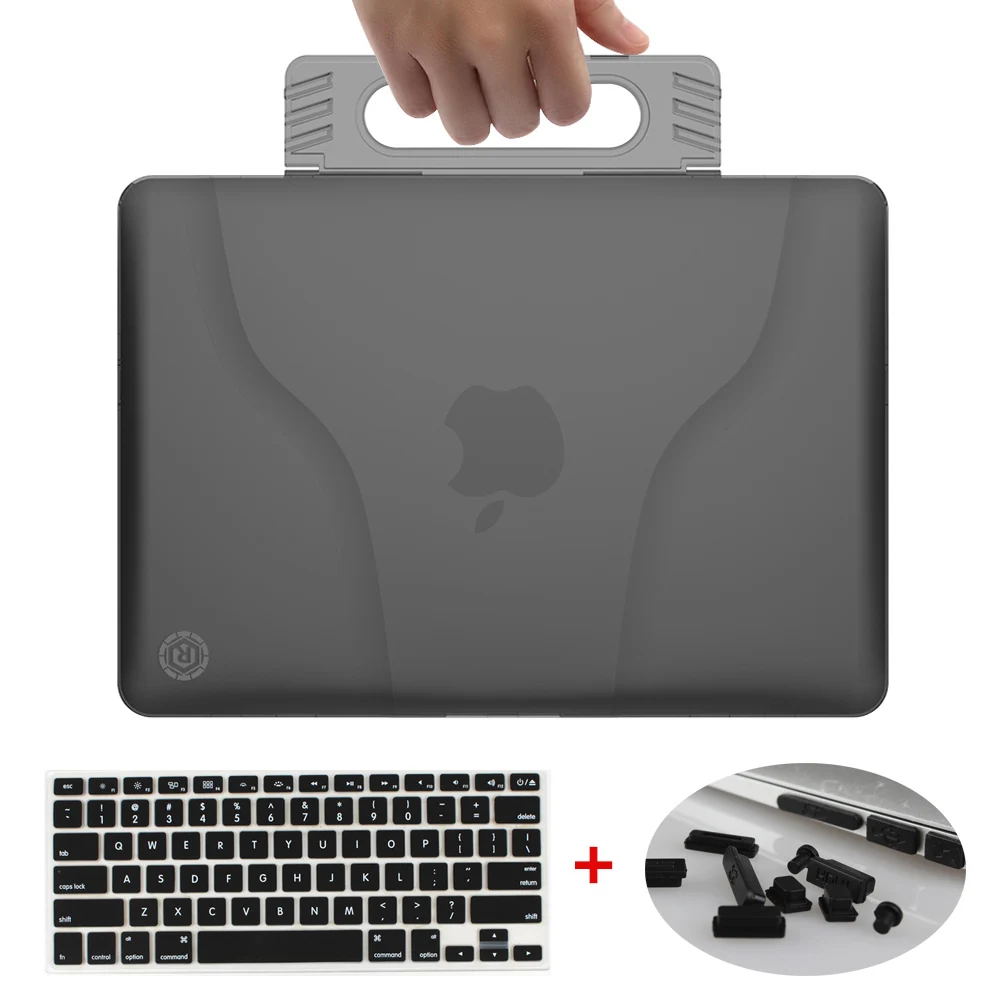 

2018 Fashion Handheld Matte Strong Stand Heavy Duty Hard case Plastic cover for Macbook Air 13 inch A1466 A1369