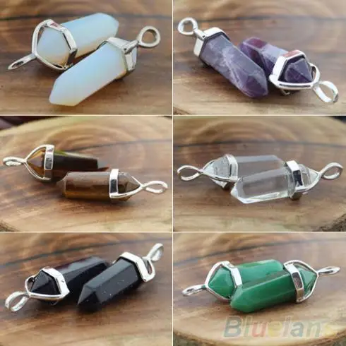 

Rock Crystal Healing Point Chakra Reiki Pendant Bead For Necklace B02 1KVK