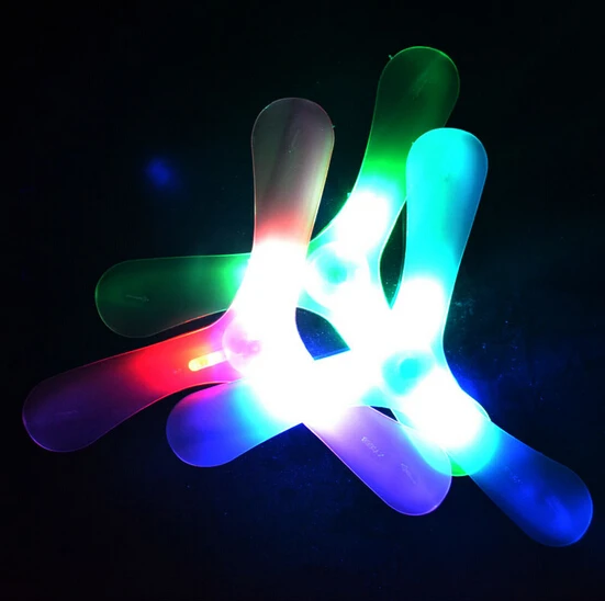 Frisbees Boomerangs Flying Saucer Plastic Clover Spin LED Light Outdoor font b Toy b font