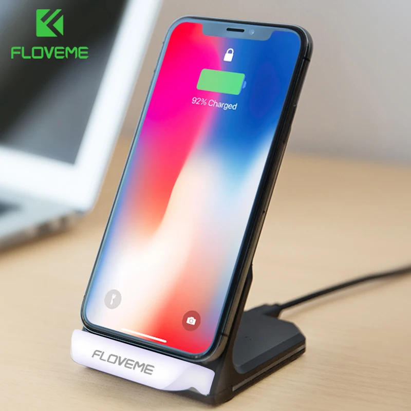 

Floveme 10w Fast Qi Wireless Charger For Samsung Galaxy S8 S9 Note 8 S7 Edge Usb LED Wireless Charging Pad For iPhone X 8 Plus