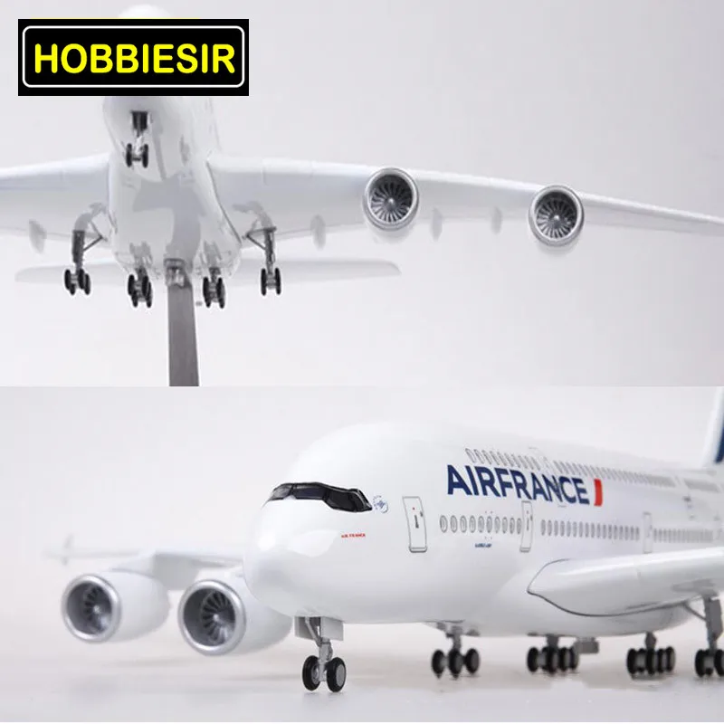 

50CM 1/160 Airbus A380 Air France Airline plane model alloy airframe W landing gear & light airplane toys fixed-wing aircraft