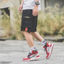 Японские Харадзюку мульти карманы ремень карго шорты для мужчин городской мальчиков летняя уличная одежда в стиле хип-хоп хаки короткие брюки плюс размер m-xxl