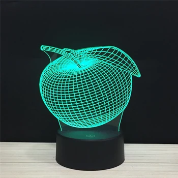 

3D Colorful Table Lamps USB LED Lamp APPLE Night Lights Bedroom Wedding Decoration Home Holiday Decor kids gifts for baby child