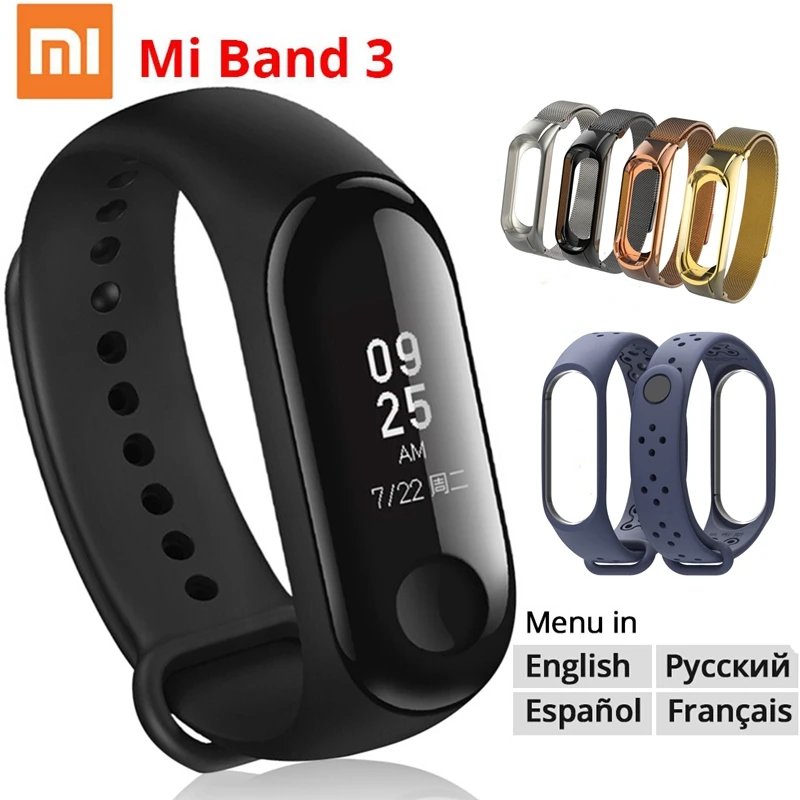

Xiaomi Mi Band 3 Miband 3/2 Smart Bracelet Waterproof OLED Instant Message Caller ID Heart Rate Monitor MiBand 3 Smart band