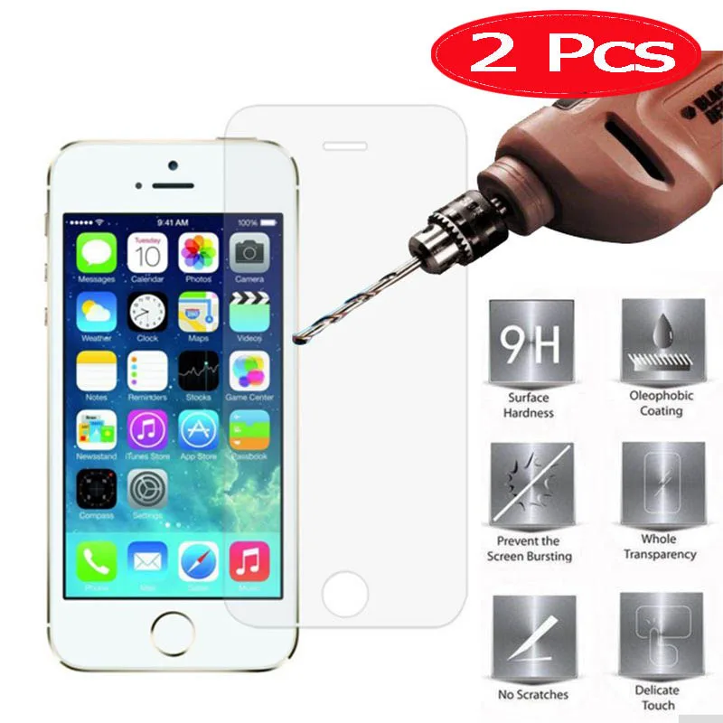 

2Pcs MRGO Tempered Glass for iPhone 5s 5 on Screen Protector Phone Film for Apple SE iPhone on Glass Tempered
