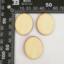 50 шт. 26*32 мм НЕОБРАБОТАННАЯ древесина овальная натуральная деревенская деревянная форма вырезанная Лазерная DIY ремесла проекты