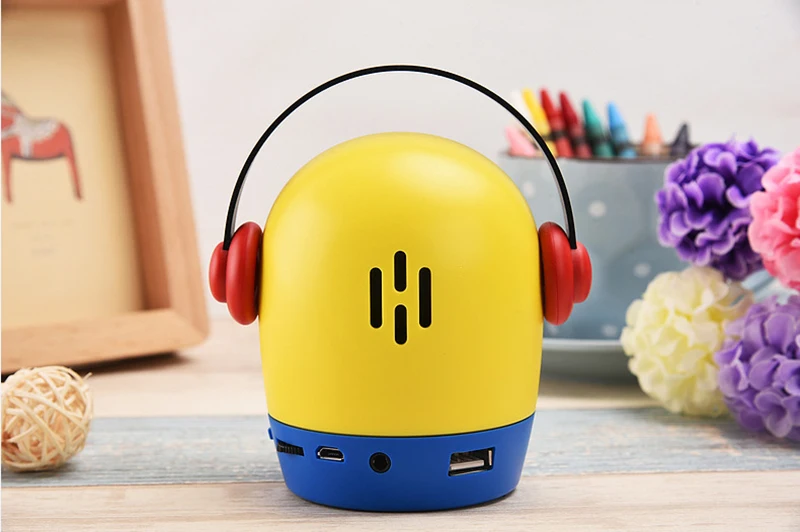 RACAHOO Cartoon Mini Portable Bluetooth Speaker Wireless Handsfree Subwoofer Stereo Outdoor Speakers with Mic for Smart Phone10