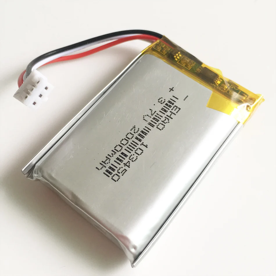 3,7 V 2000 мАч литий-полимерный аккумулятор LiPo Перезаряжаемые Батарея JST 1,0/1,25/1,5/2,0/2,5 3Pin разъем для DVD Камера пусковой площадки gps портативных ПК