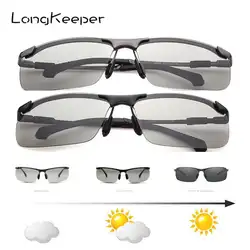LongKeeper изменить Цвет фотохромные очки Для Мужчин Поляризованные Вождения Хамелеон Dis Цвет ation Солнцезащитные очки Открытый очки UV400