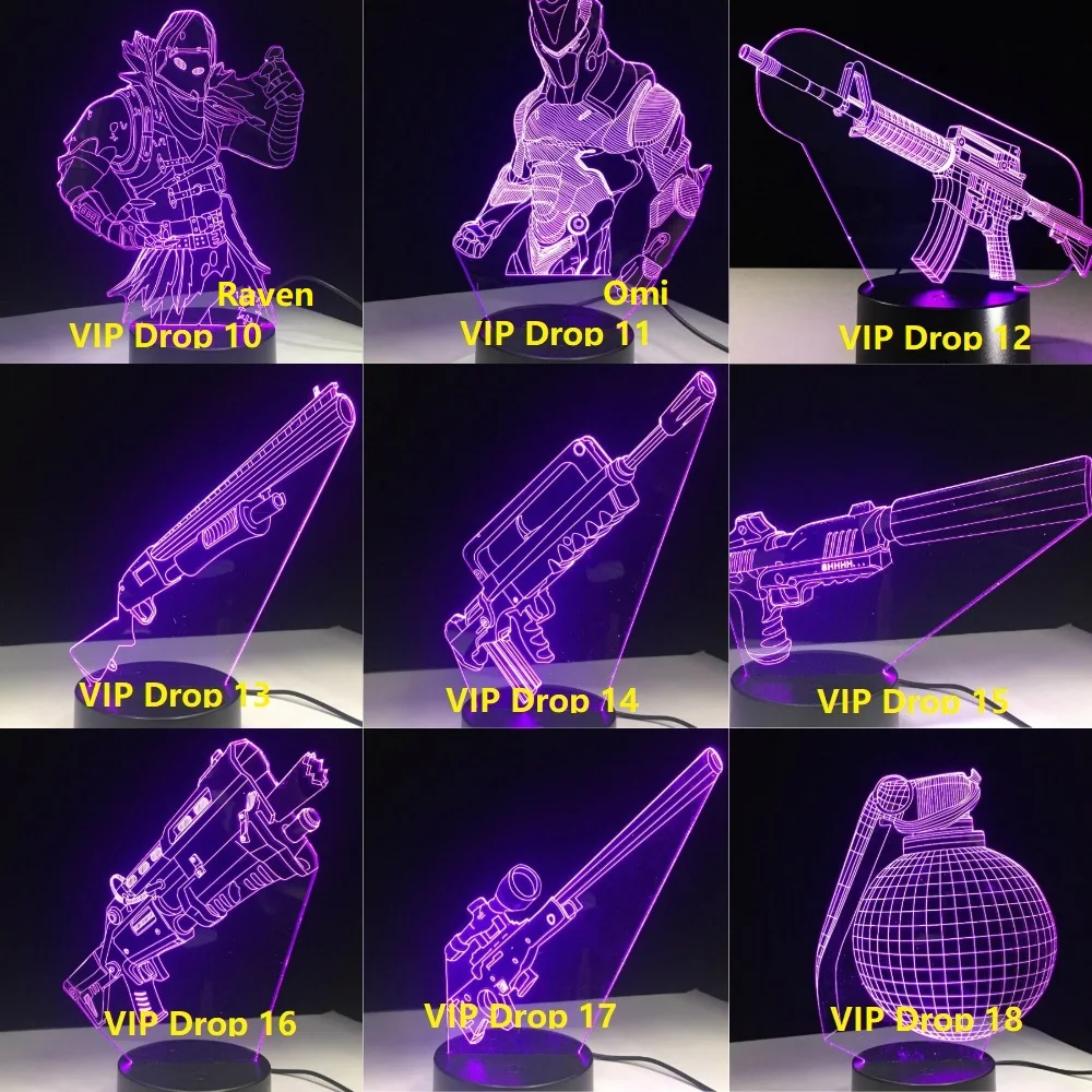  Game 3D LED Lamp 7 Colors Touch Switch Table Desk Light Lava Lamp Acrylic Illusion Room Atmosphere 