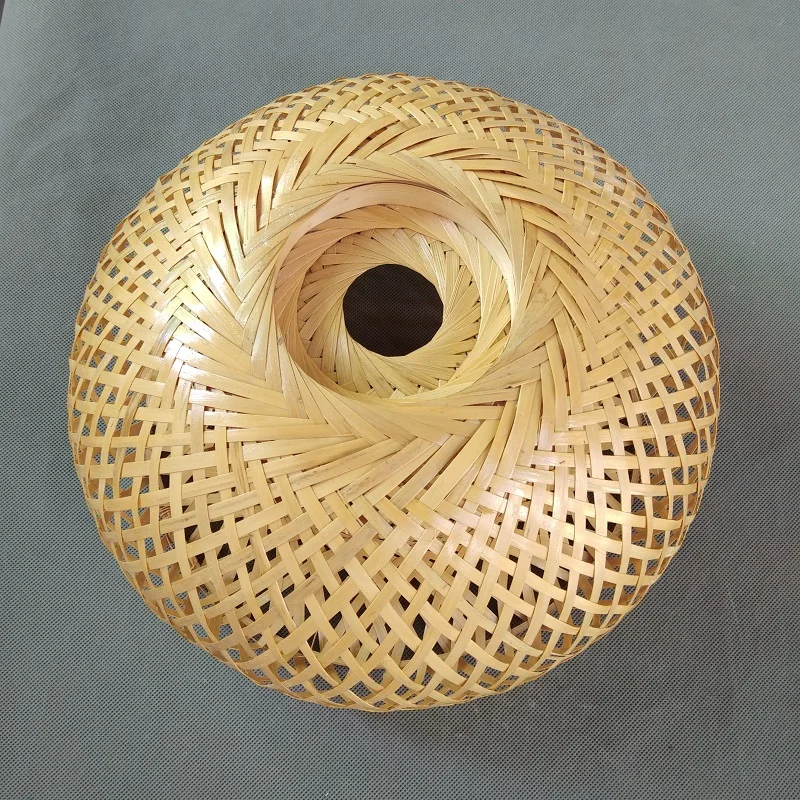 

Original Bamboo Wicker Rattan Lampshade Hand-Woven double layer bamboo dome lampshade Asian Rustic Japanese Lamp Design